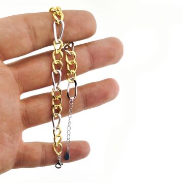 Şık Tasarımlı 14 Ayar Altın Kaplama Hallow Gümüş Bileklik