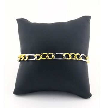 Şık Tasarımlı 14 Ayar Altın Kaplama Hallow Gümüş Bileklik