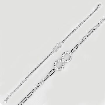 Şık Tasarımlı Sonsuzluk Gümüş Bileklik