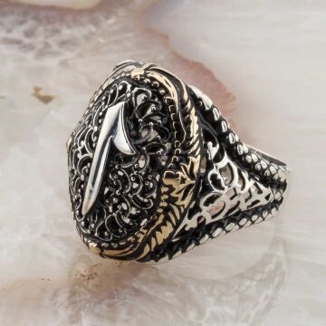 925 Ayar Gümüş Elif Simgeli Erkek Gümüş Yüzük