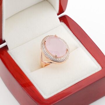 925 Ayar Gümüş Kuvarz Taşlı Bayan Gümüş Yüzük