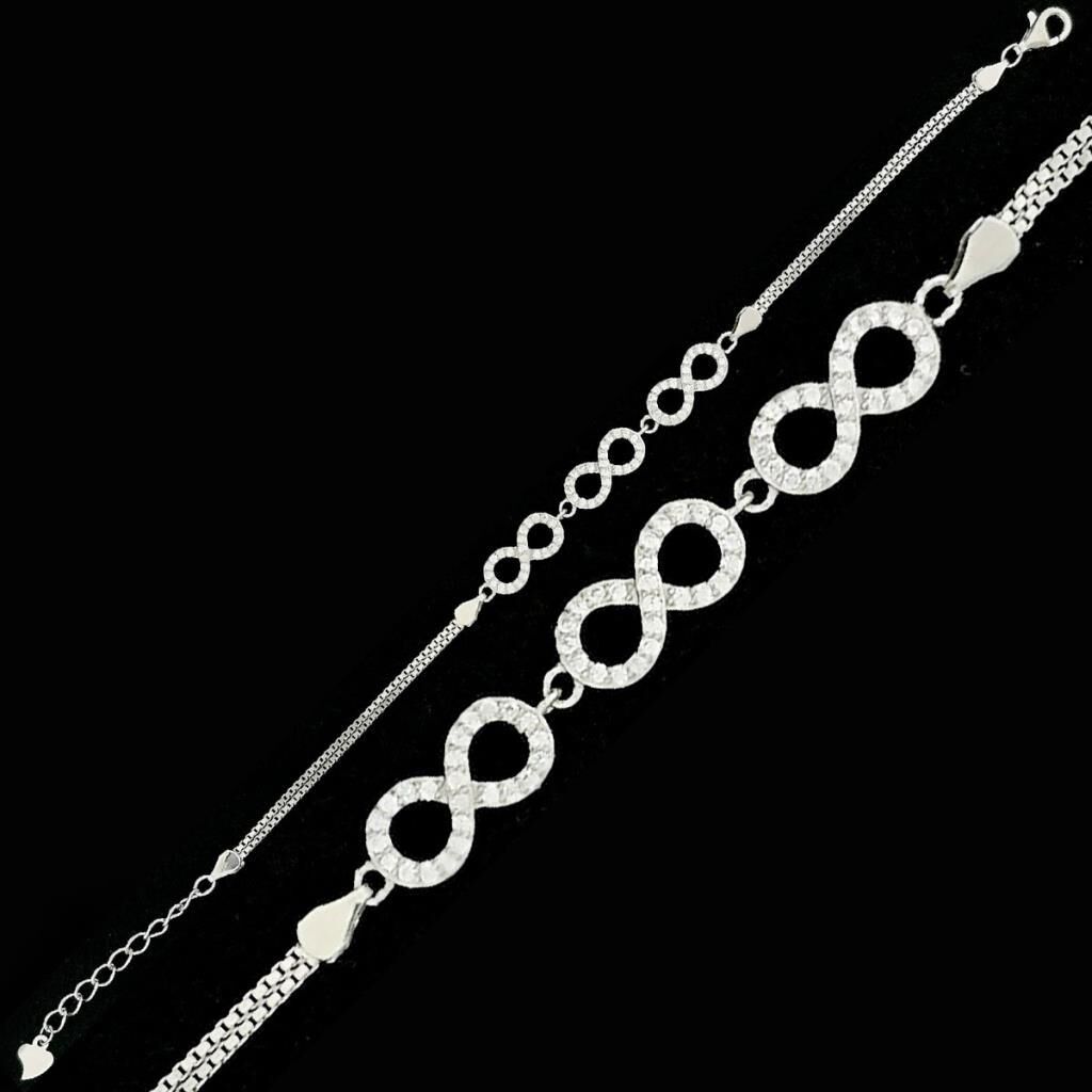 Sonsuzluk Tasarımlı Şık 925 Ayar Gümüş Bileklik