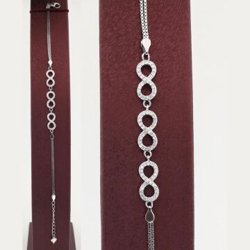 Sonsuzluk Tasarımlı Şık 925 Ayar Gümüş Bileklik