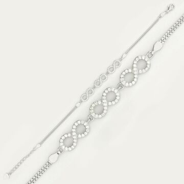 Sonsuzluk Tasarımlı Şık 925 Ayar Gümüş Bileklik