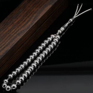 925 Ayar Gümüş Küre Kesim Tesbih