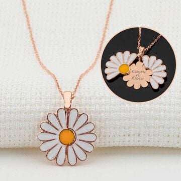 İsimli Papatya  Gümüş Bayan Kolye