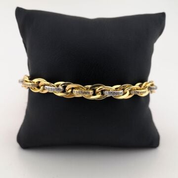 Şık Tasarımlı Altın Kaplama 925 Ayar Gümüş Hallow Bileklik