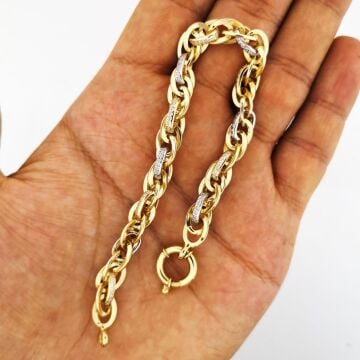 Şık Tasarımlı Altın Kaplama 925 Ayar Gümüş Hallow Bileklik