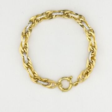 Şık Tasarımlı Altın Kaplama 925 Ayar Gümüş Hallow Bileklik