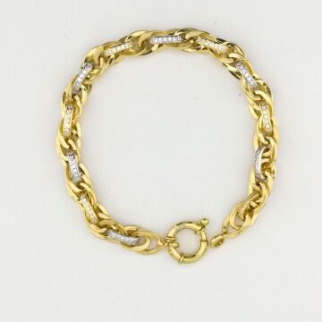 Şık Tasarımlı Altın Kaplama 925 Ayar Gümüş Hallow Bileklik