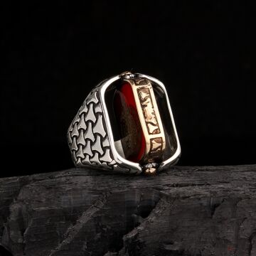 Ayetel Kursi Nazar Ayeti Yazılı Çift Taraflı 925 Ayar Gümüş Yüzük