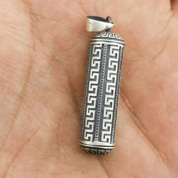 Silindir Tasarımlı 925 Ayar Gümüş Cevşen Muska Kabı Küçük Boy