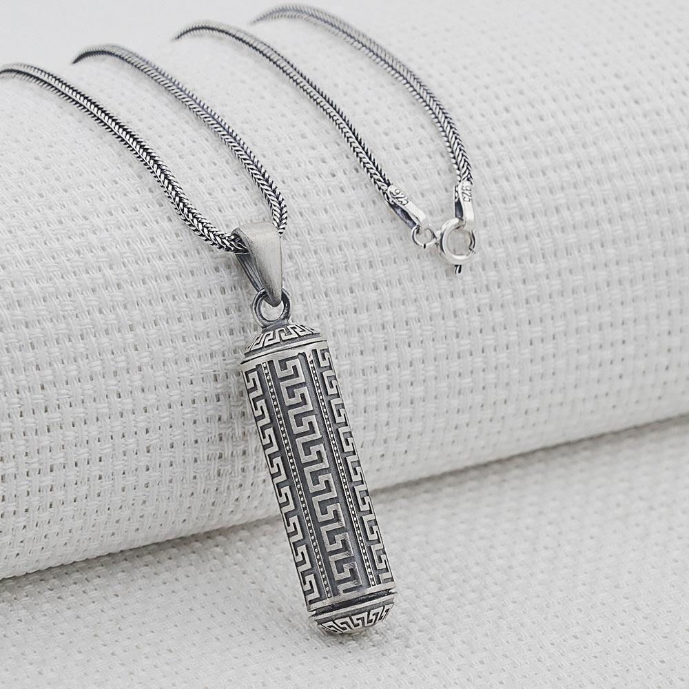 Silindir Designed 925 K Silver Cevşen Amulet Kabı Necklace Small