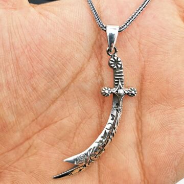 HZ. Ali Zülfikar Kılıç Tasarımlı Kalın Zincirli 925 Ayar Gümüş Kolye