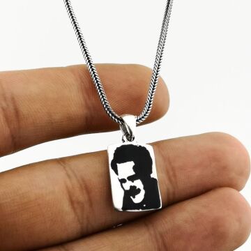 Nazım Hikmet Ran Siületli 925 Ayar Gümüş Kolye Ucu