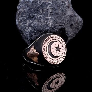 AYYILDIZ MODEL OTANTİK DESEN 925 AYAR GÜMÜŞ YÜZÜK