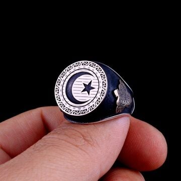 AYYILDIZ MODEL OTANTİK DESEN 925 AYAR GÜMÜŞ YÜZÜK