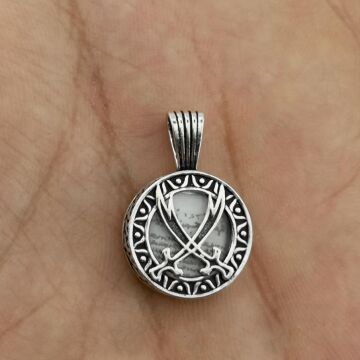 Zülfikar Kılıç Figürlü Dualı 925 Ayar Gümüş Cevşen Ucu