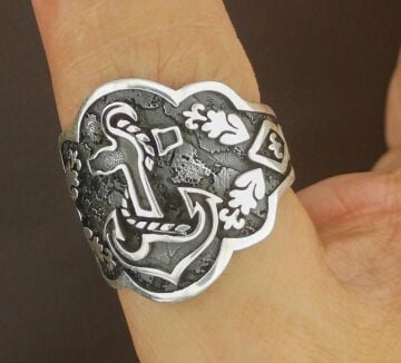 Deniz Çapa Model Okçu (Zihgir) Gümüş Yüzük