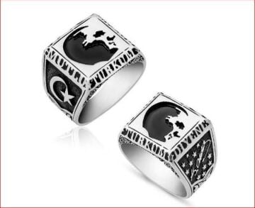 Atatürk Silüeti 925 Ayar Gümüş Yüzük