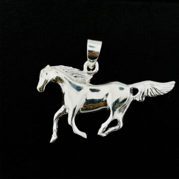 Dört Nala Koşan At Tasarımlı 925 Ayar Gümüş Kolye Ucu