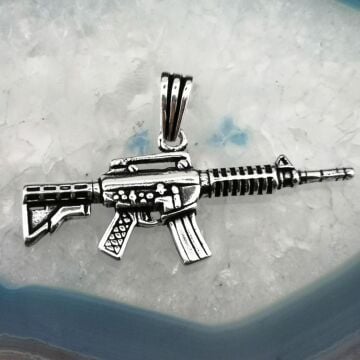 Tüfek Tasarımlı 925 Ayar Gümüş Kolye Ucu