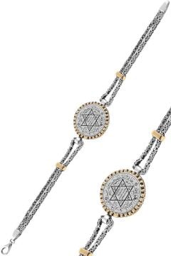 Mührü Süleyman Gümüş Bileklik Kral Zincir Tasarımlı 20 CM