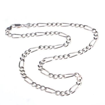 Şık İtalyan Tasarımlı 925 Ayar Gümüş Figaro Zincir Kolye 4 MM 60 CM