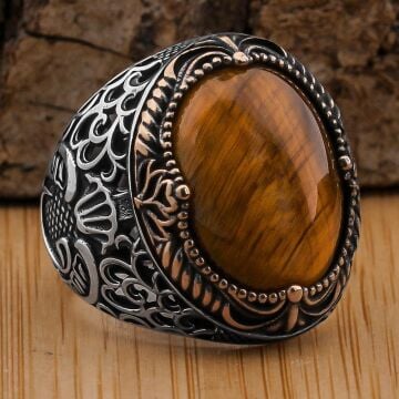 925 Ayar Kaplangözü Taşlı Gümüş Yüzük