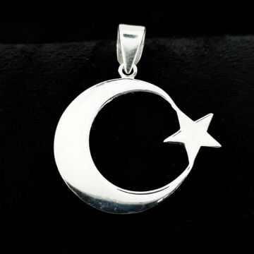 925 Ayar Gümüş Ayyıldız Kolye Ucu Orta Boy