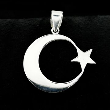 925 Ayar Gümüş Ayyıldız Kolye Ucu Orta Boy
