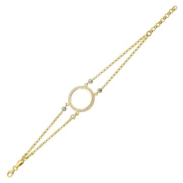 Çeyrek Koymak İçin Altın Kaplama 925 Ayar Gümüş Bileklik