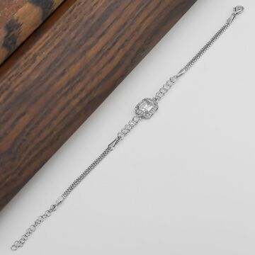 925 Ayar Gümüş Baget Taşlı Bayan Bileklik