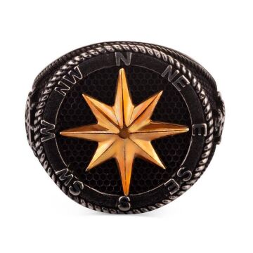 925 Ayar Gümüş Pusula Yüzük